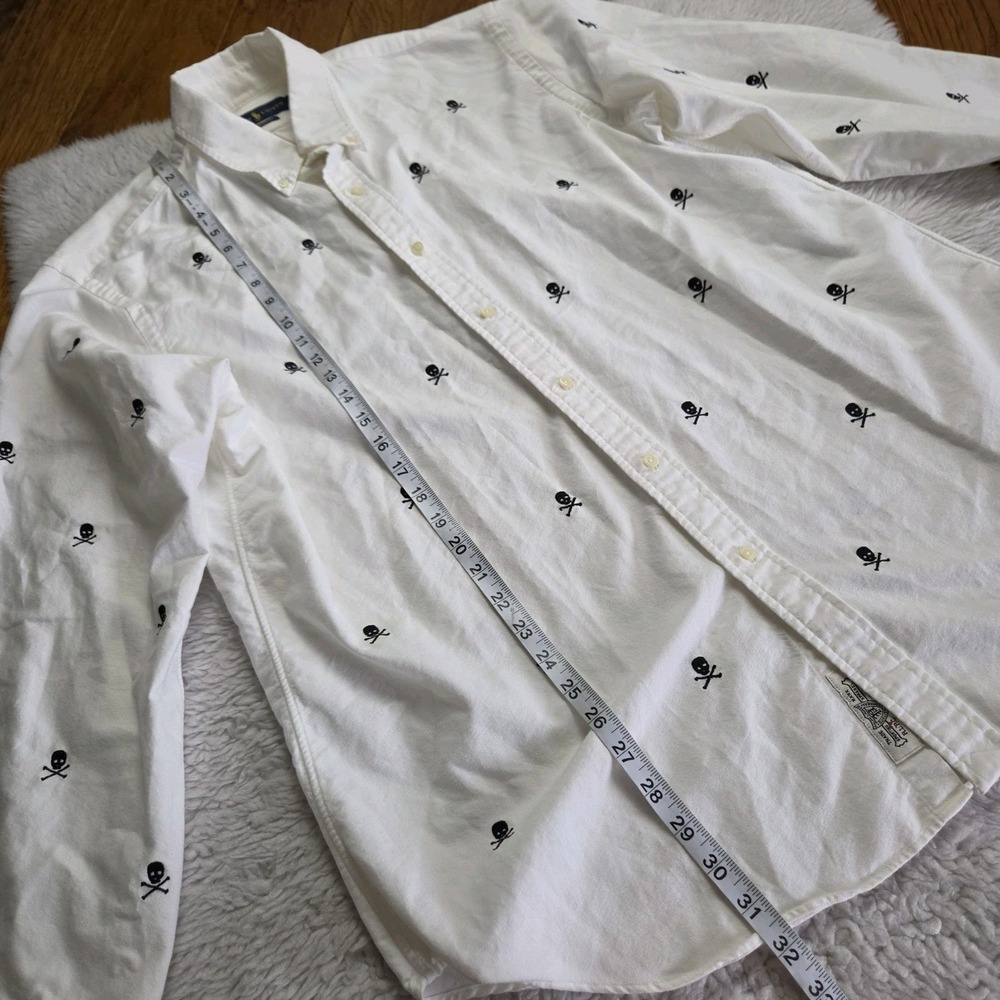 Ralph Lauren Skull Crossbones Button Down Shirt Men's XL Classic Fit Long Sleeve - Picture 5 of 6